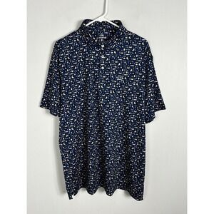 Rhoback Printed Short Sleeve Polo Shirt Mens Size XL Golf Tennis Pickleball‎ Tee